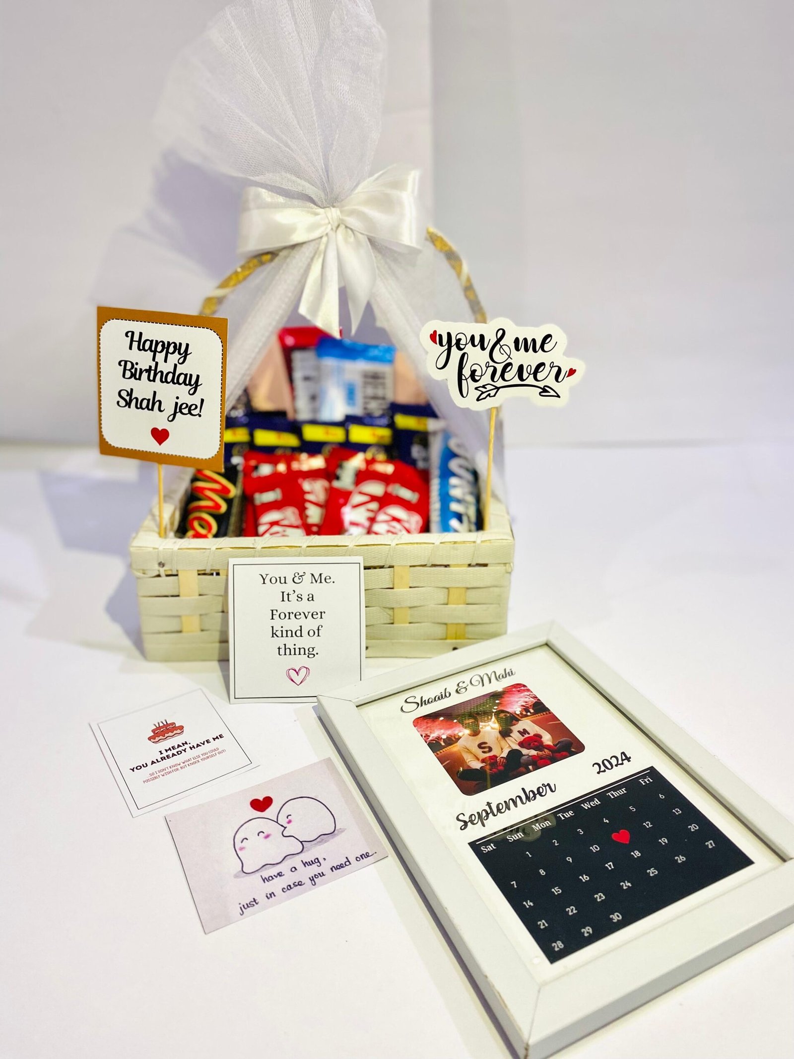 Birthday chocolates basket and frame