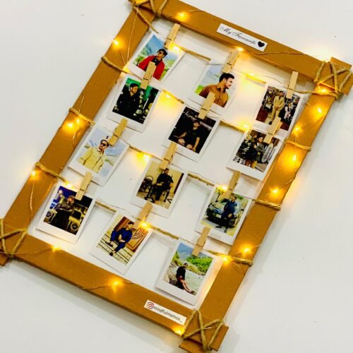 Wooden polaroid frame with clips✨️